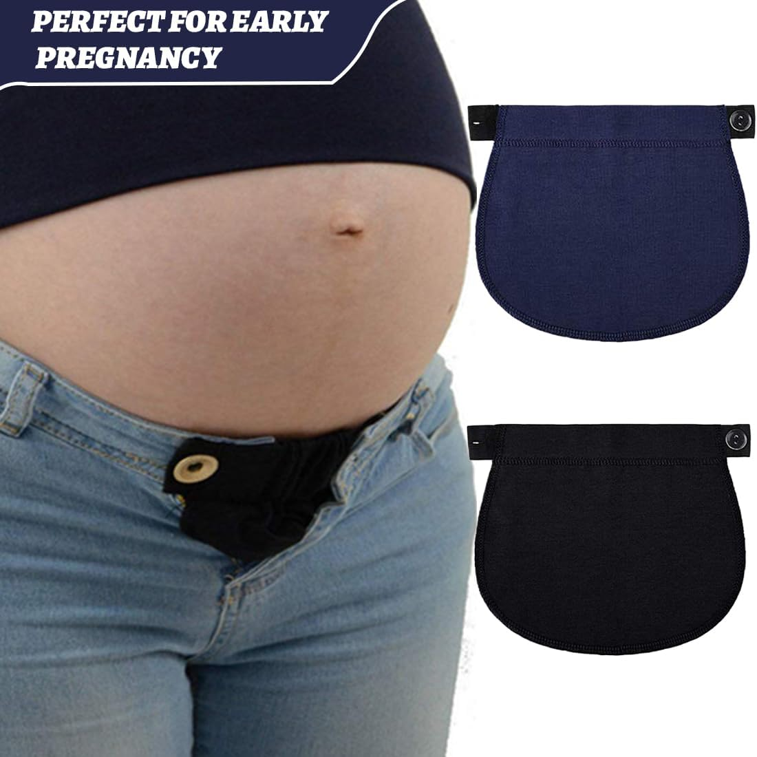 Pack of 10 Trouser Waistband Extensions, Trouser Extension, Pregnancy Trouser Extension, Comfortable and Adjustable Trouser Extension for Pregnant Women image number 6