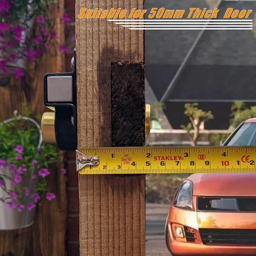 Barn Door Lock, 2", Fence Gate Lock, Double Sided Gate Latch, Door Lock for Wooden Garden Gate with 5 Keys image number 6