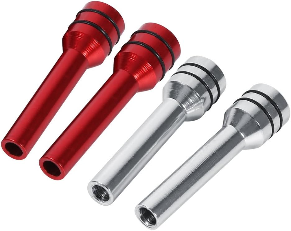 2Pcs Universal Car Truck Aluminum Interior Door Lock Knob Pins Cover Silver image number 1