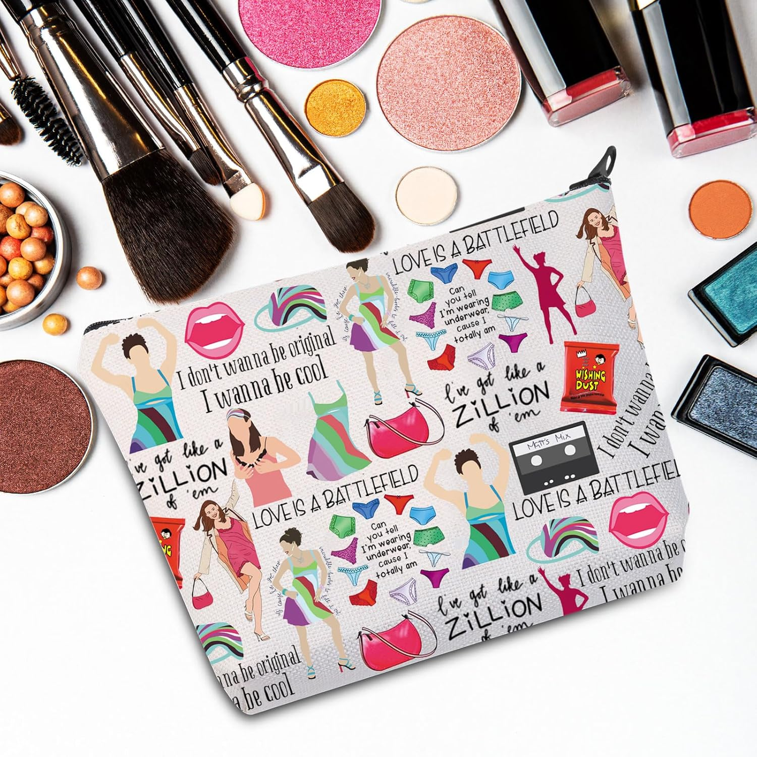 G2TUP Thirty Flirty & Thriving Makeup Bag Jenna 13 Gifts 30Th Birthday Party Bag Dirty Thirty Gifts, LOVE IS A, Fit image number 6