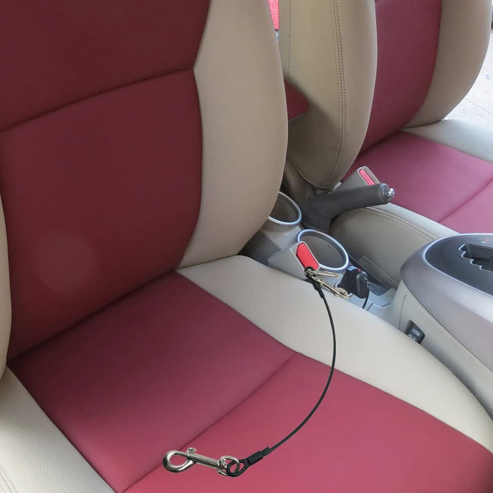 Pet Dog Seat Belt Harness for Car, Sonku Coated Stainless Steel Chew Proof Dog Vehicle Safety Tether Cable,Safety Vehicle Belt Fit image number 4