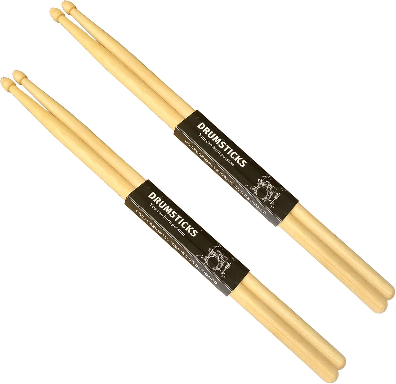 2 Pairs Drum Sticks 5A, Classic Wood Drumsticks, Anti-Slip Durable Professional Musical Instrument Percussion Instrument Practice Drum Stick image number 6