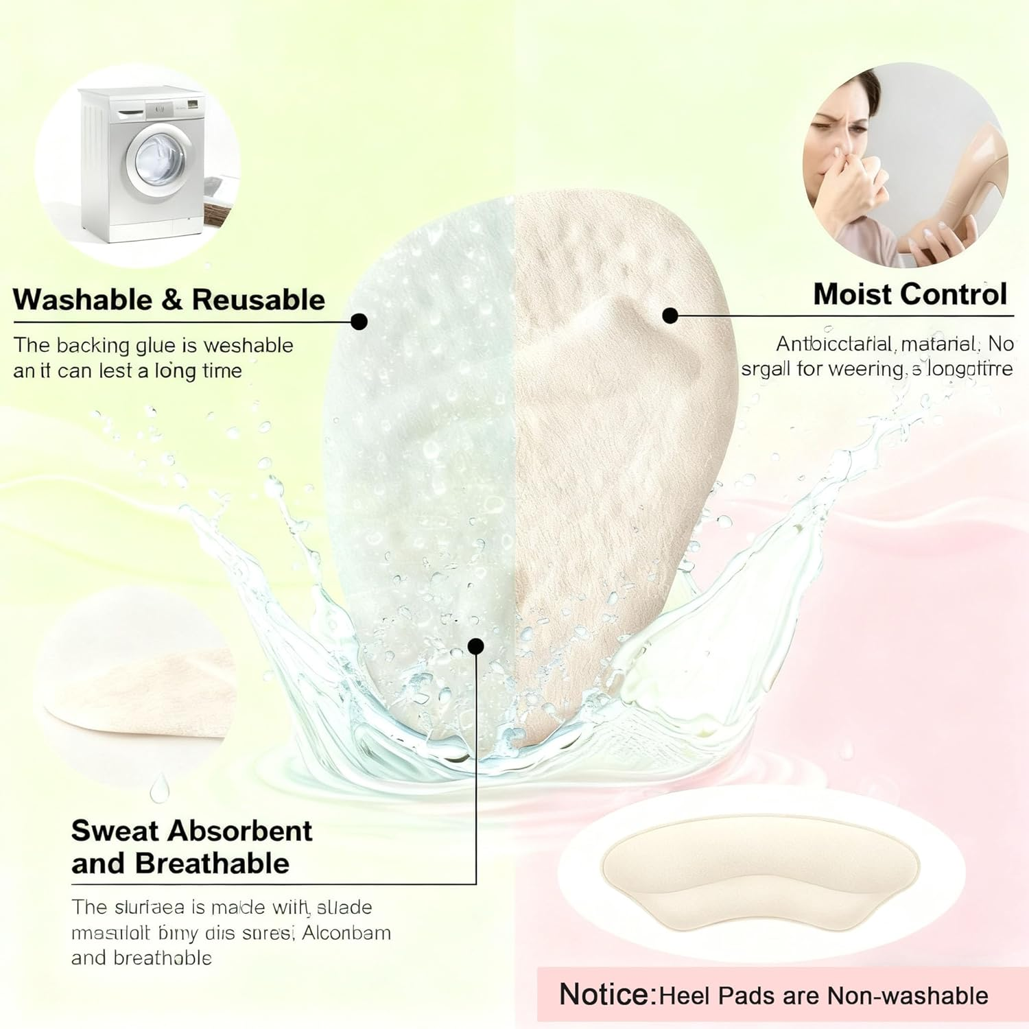 Heel Pads Cushions Liners for Women,4 Pairs Suede Heel Grips Inserts for Shoes Too Big, Heel Protectors Prevent Blisters & Heel Slip, Improved Shoe Fit & Comfort, Beige + Black