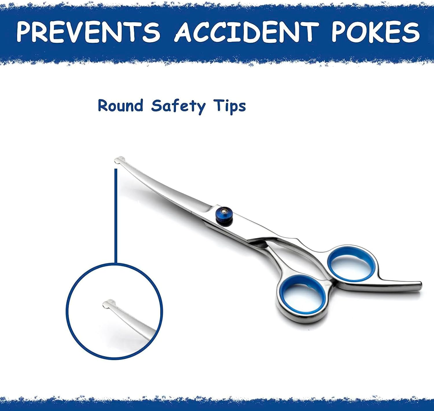 Dog Grooming Scissors - Maxshop 7 Inch Professional 2 Pack Heavy Duty Titanium Stainless Steel Pet Grooming Scissors Kit Rounded Tip Hair Cutting Curved Scissors Thinning Shears for Dogs and Cats image number 6