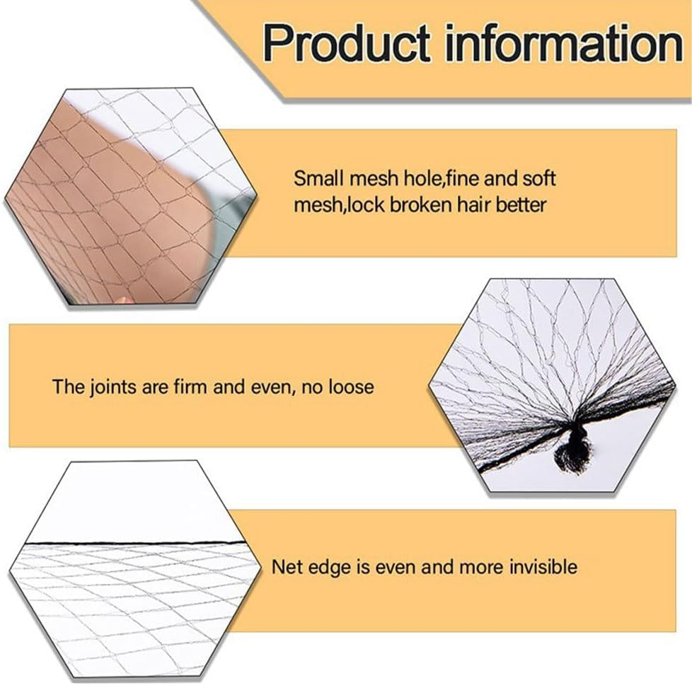 100 Pcs Hair Nets Invisible Elastic Edge Mesh Bun Hair Nets for Ballet Dance Black (100P) image number 3