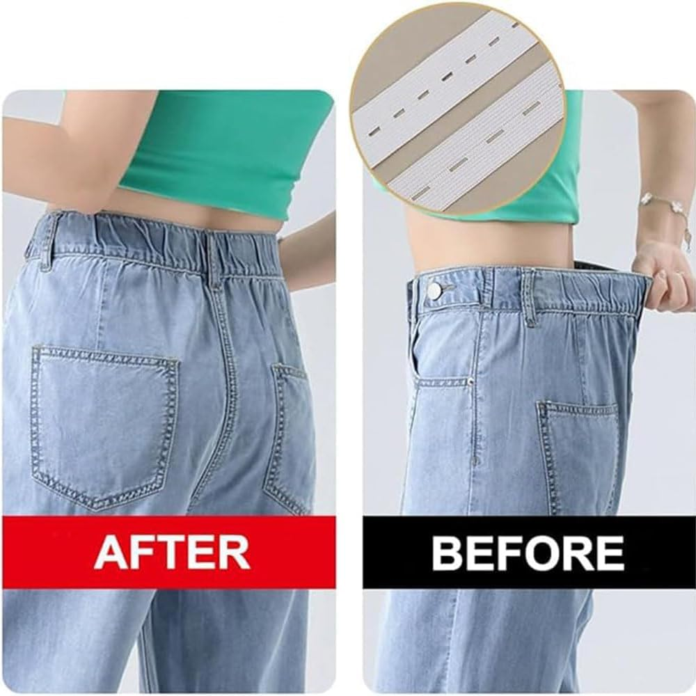 Kids Waist Adjuster Jean Pants Tightener for Waist Button Clips Suitable for Both Men and Women (White) image number 5