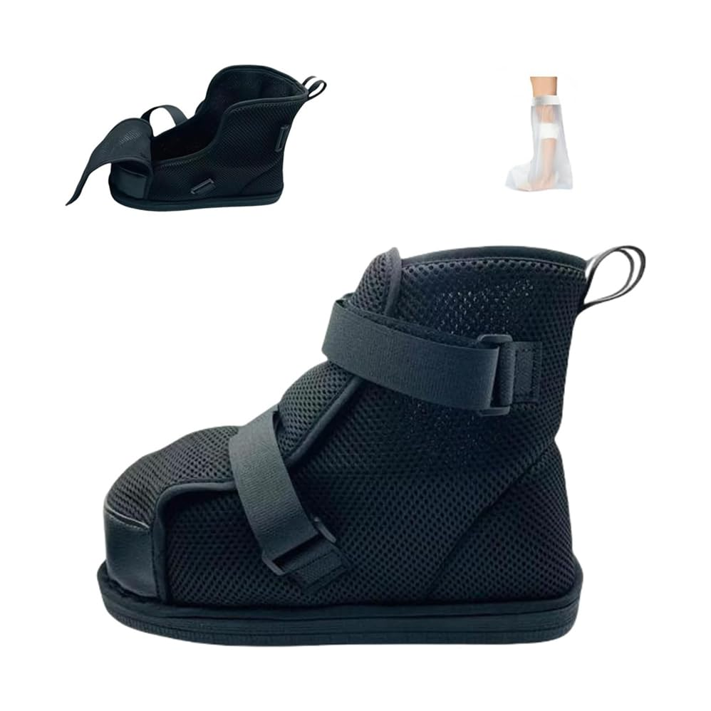 1PCS Fracture Cast Walking Boot, for Foot Injuries When Applying Plaster,Closed-Toe Adjustable Post Op Shoe, Lightweight Medical Walking Boots for Post Surgery,Fractured Foot,Sprains, High Top (L)