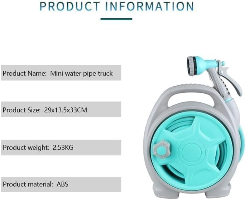 ABDULWEN Giraffe Tools Retractable Reel 50Ft (15M) Garden Hose, Portable Water Cart for Car Wash/Outdoor/Cleaning, 6 Function Sprinkler, Hand Crank Storage image number 1