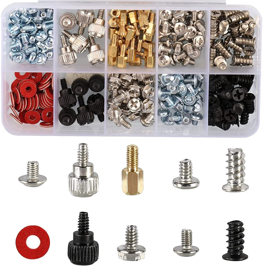 228Pcs Computer Screw Standoffs Assortment Kit, Pc Case Screws for Hard Drive Computer Case Motherboard Fan Power Graphics