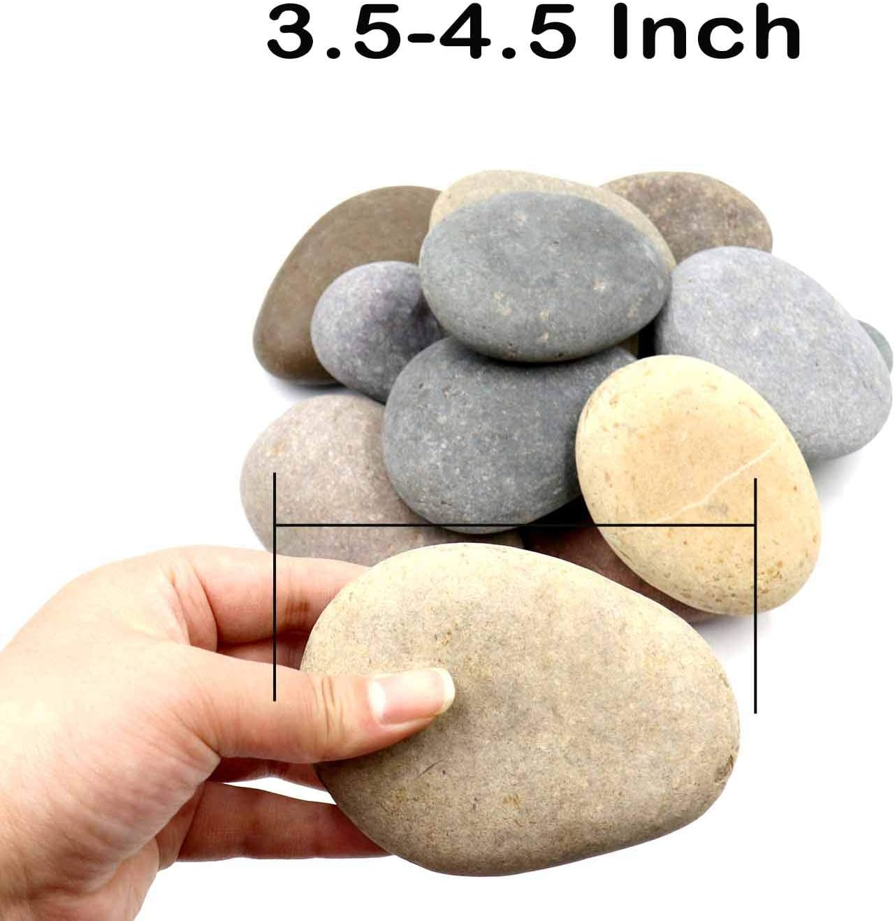 12 Extra-Large Rocks for Painting &ndash; Multi-Colored Craft Rock Painting Stones, 3.5&rdquo; - 4.5&rdquo; Inch Smooth and Flat, Non-Porous Painting Rocks, 100% Natural River Rocks for Mandala and Kindness Stones image number 6