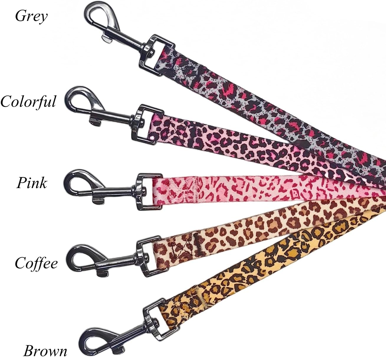 Olahibi Dog Collar Leash Set, Leopard Pattern, Polyester Material, Adjustable Collar and 5Ft Matching Leash, for Small Dogs.(S, Brown Leopard) image number 5