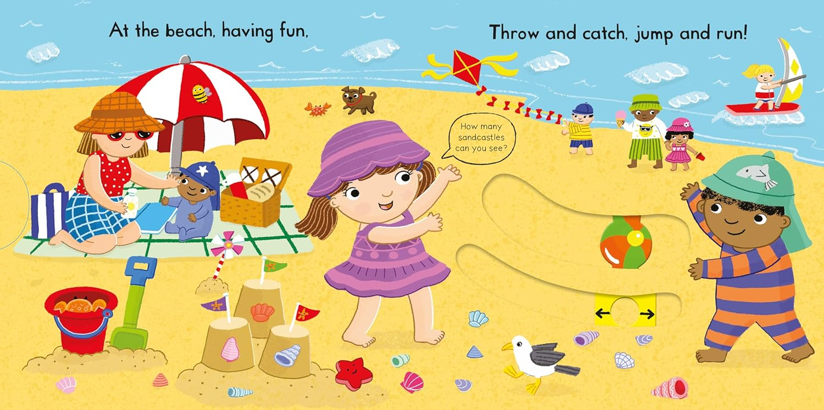 Busy Beach: a Push, Pull, Slide Book image number 5