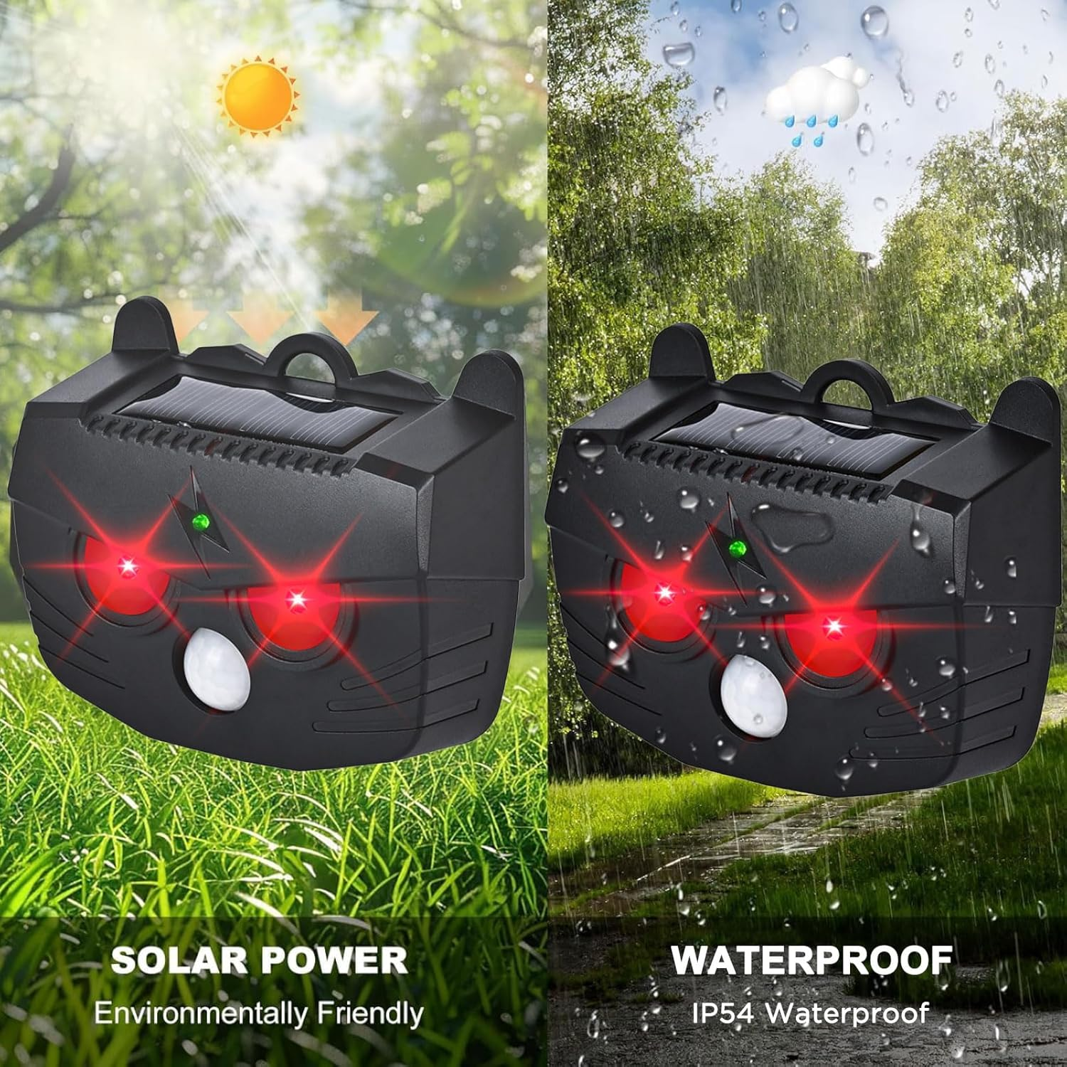Zurligi 2025 Upgraded Solar Animal Repeller - Waterproof Motion Activated Nocturnal Predator Deterrent with Red Lights for Coyote, Deer, Fox, and Raccoon - Ideal for Chicken Coop, Farm,And Yard image number 6
