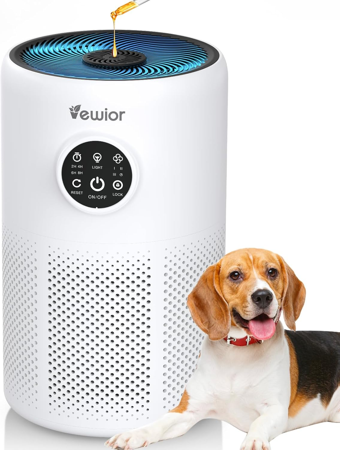 VEWIOR Air Purifier for the Bedroom up to 126M&sup2;, H13 True HEPA Filter Air Purifiers for Home Large Room, 3-Stage Filtration System Sleep Mode 15Db, for Pet Hair Dander Smoke Odor Dust Pollen Allergies