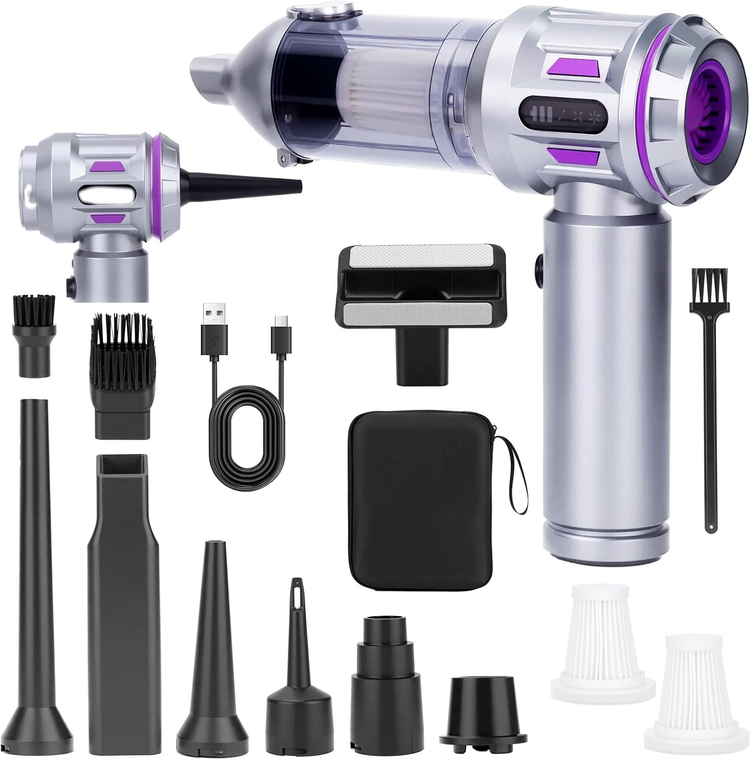 OWLKELA Car Vacuum Cleaner, Powerful Cyclonic Suction USB Rechargeable Portable Handheld Mini Vacuum Cordless with Brushless Motor &ndash; for Pet Hair, Car, Home, Office, Kitchen image number 3