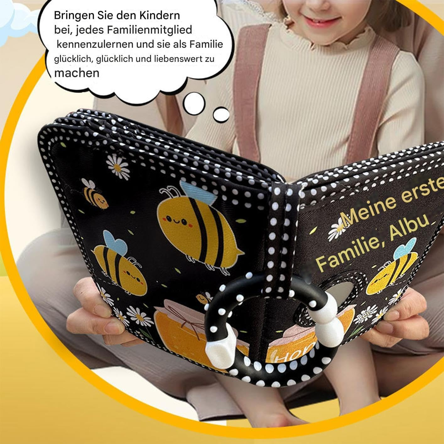 Soft Fabric Album - First Baby Picture Book Crinkle Design, Plush Memory Holder | Infant Photo Organiser Book, Sensory Baby Album Gift, Keepsake for Family Pictures image number 3