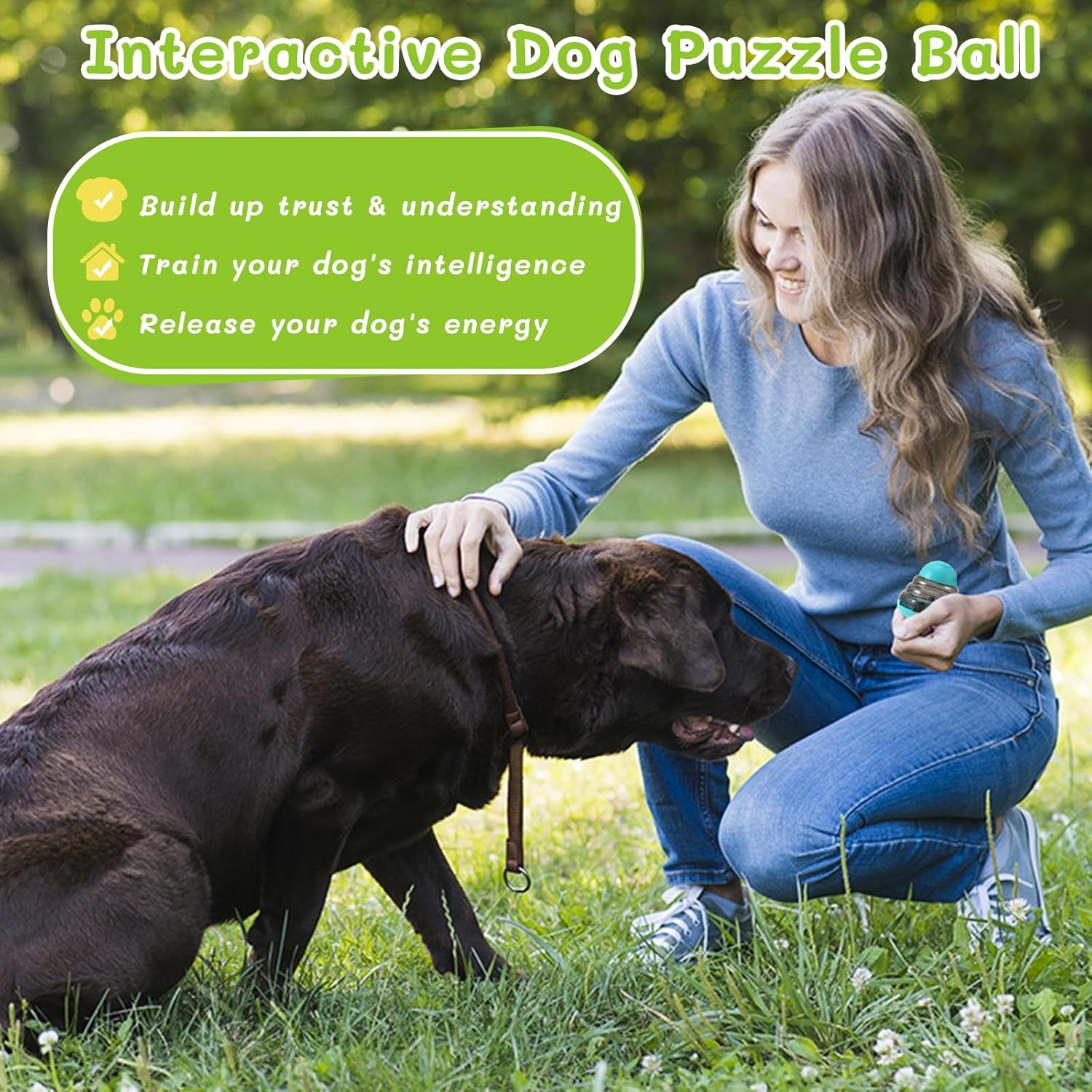 Dog Treat Toys Enrichment Puzzle Food Dispenser Ball Toy IQ Training for Small Medium Dog image number 4