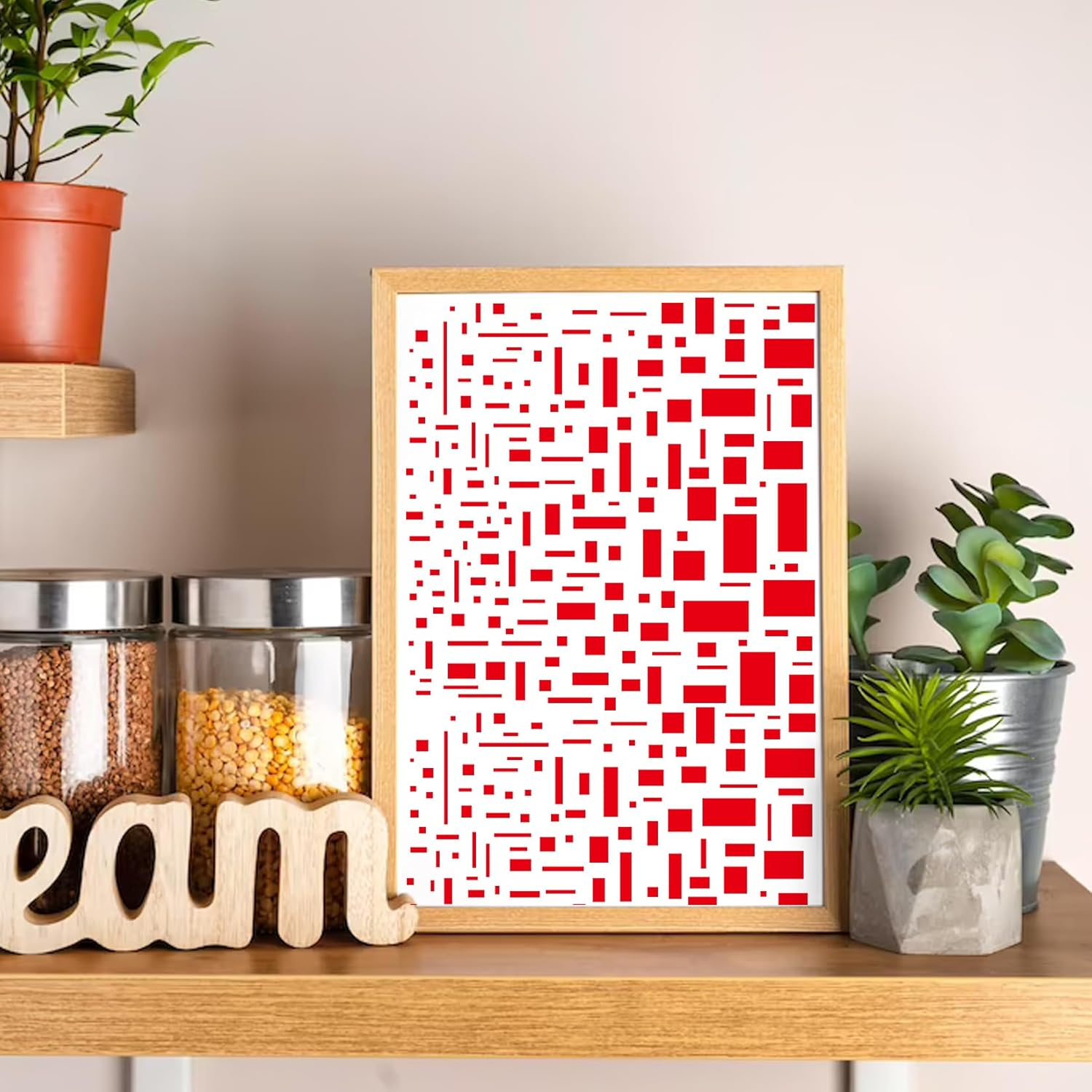 Cubist Stencils for Crafts Reusable 6 X 6 Inch Texture Mixed Media Burlap Art Painting on Wood Wall Canvas Brick Layered Pattern Paint Art Stencils for Card Making (16Pcs Cubist) image number 5