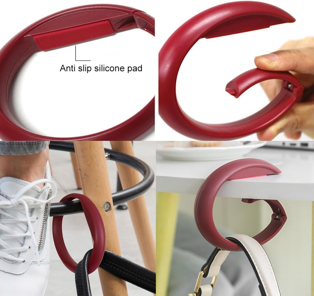 Pack of 3 Handbag Holder Bag Holder for Table, Portable Table Bag Holder, Foldable Handbag Hook for Tables Folding Purse Hooks for Women from Caf&eacute;s Restaurants image number 3