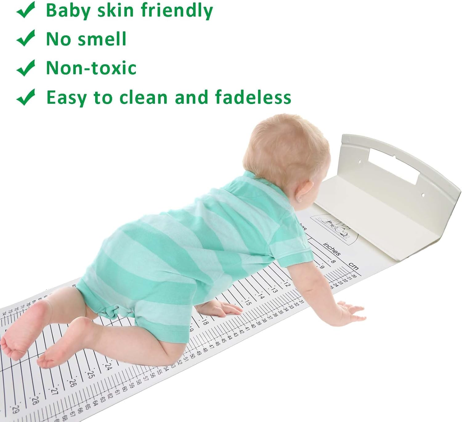 Baby Height Measuring Mat & Growth Chart - Infantometer Height Ruler for Newborns, Toddlers & Infants - Pediatrician Recommended Growth Chart for Home Use & Visits