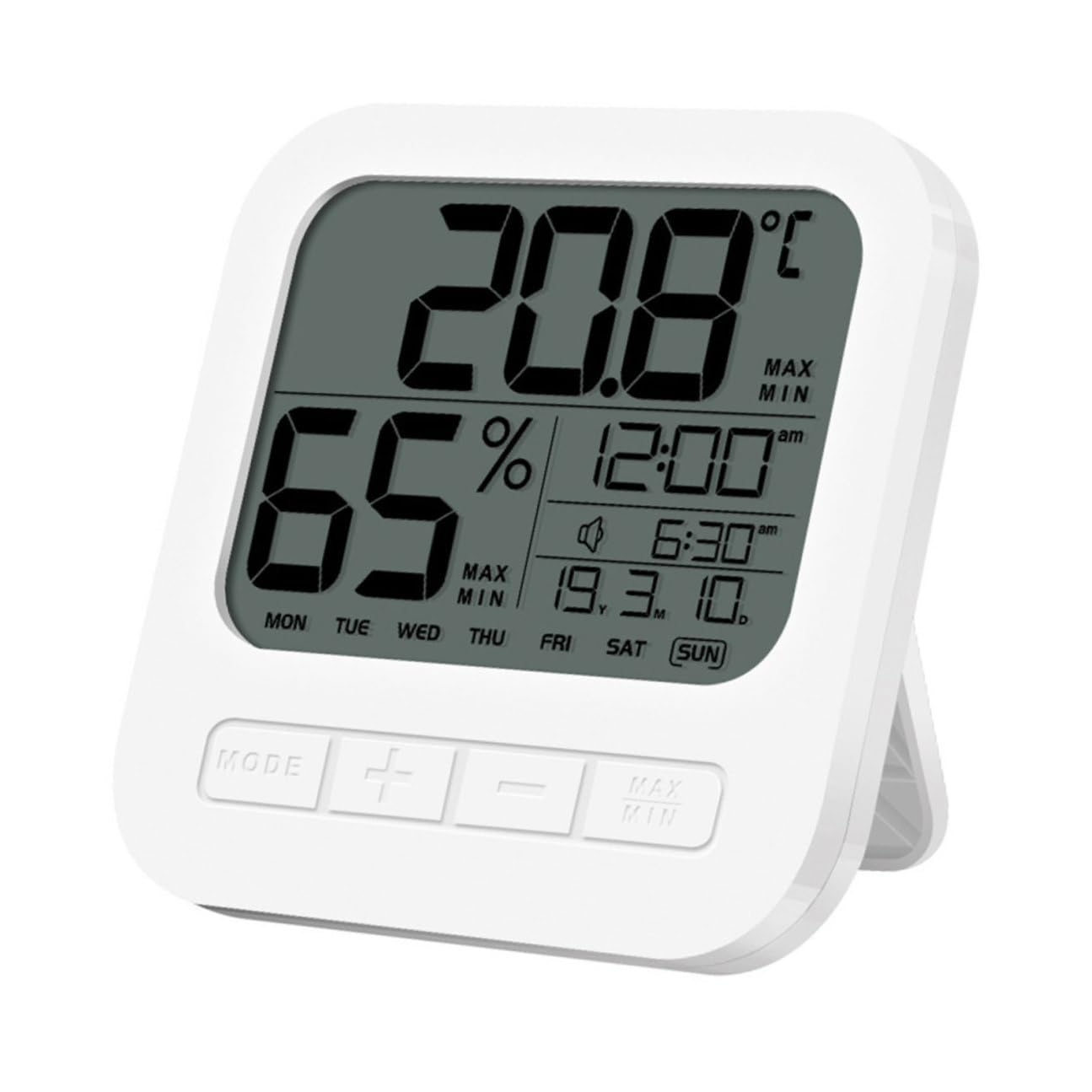 Gadpiparty Digital Indoor Thermometer Hygrometer with Temperature Humidity Monitor LCD Display Records Alarm Snooze Celsius Fahrenheit for Home Office Nursery