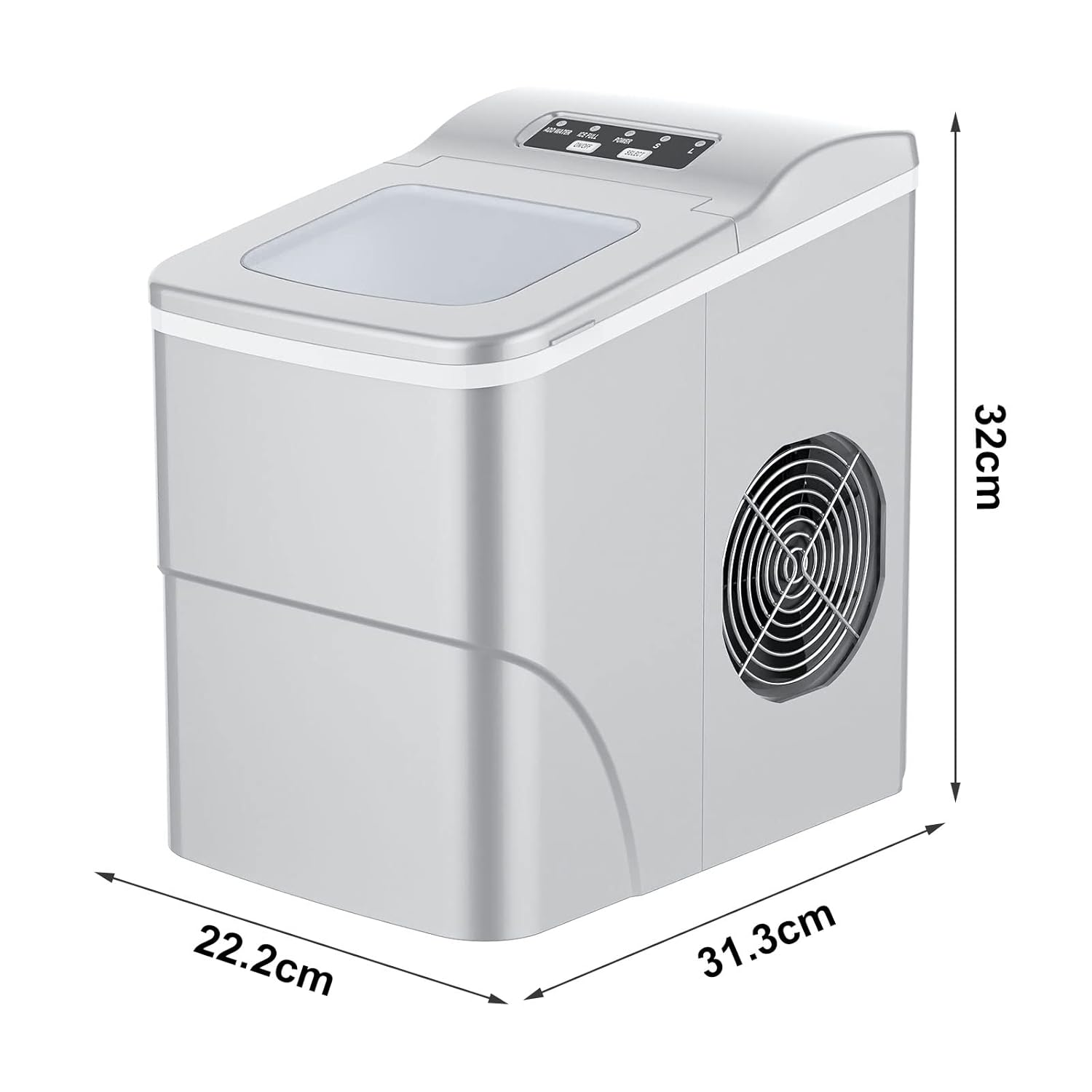 YOPOWER 2.2L Ice Maker Machine Countertop, Portable Ice Machine for Home and Commercial, Silver image number 2