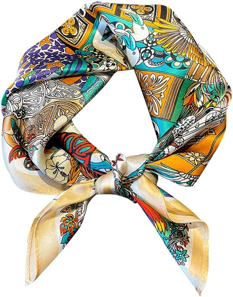 Aufeel Women'S 100% Pure Mulberry Silk Small Square Scarf - Neckerchief Women - Silk Headscarf - 21" X 21"