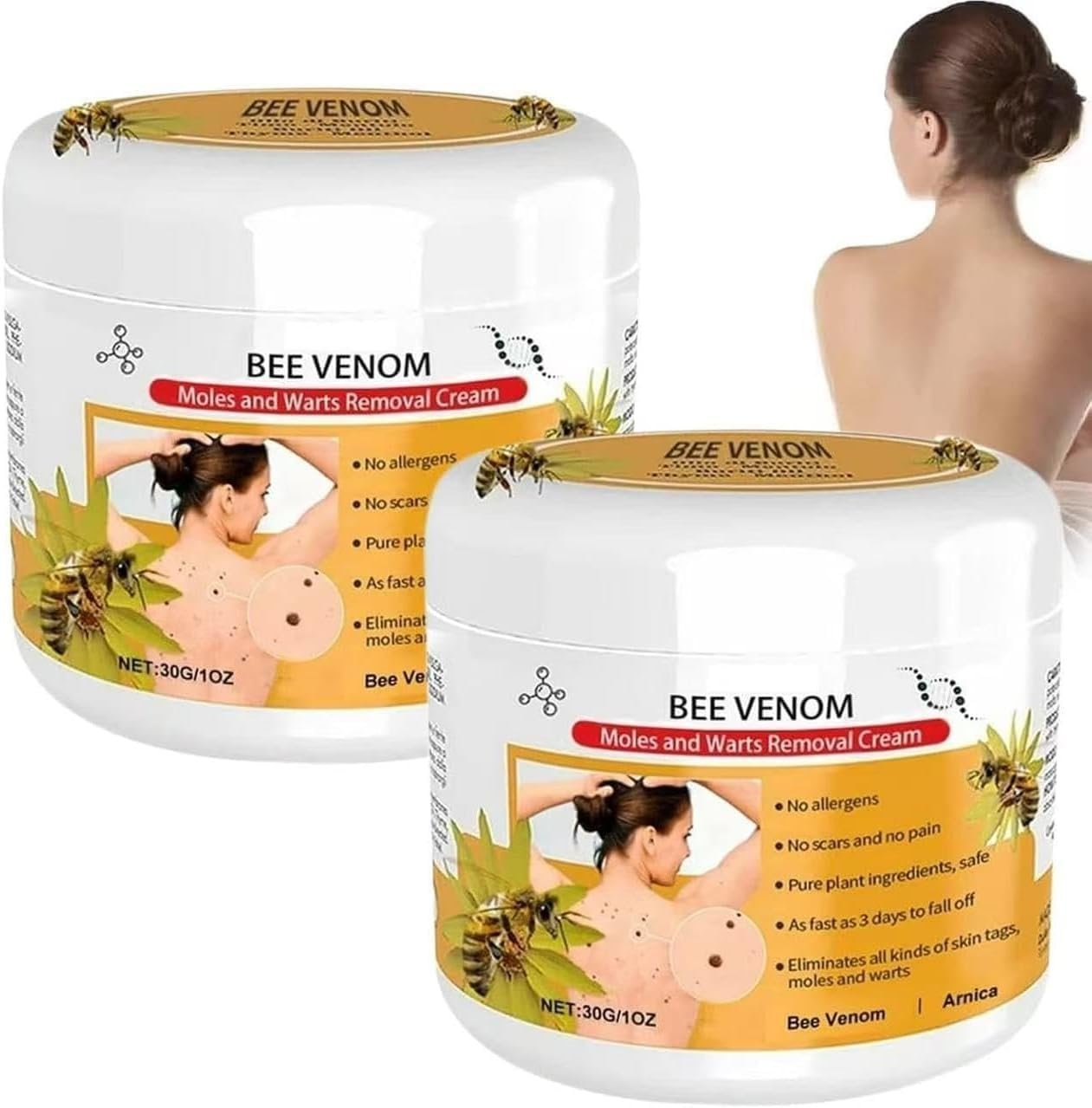 2PCS Bee Venom, Natural Bee Venom Cream for Skin New Zealand Bee Venom Repair Cream, Natural Moisturizer for All Skin Types 30Ml image number 3