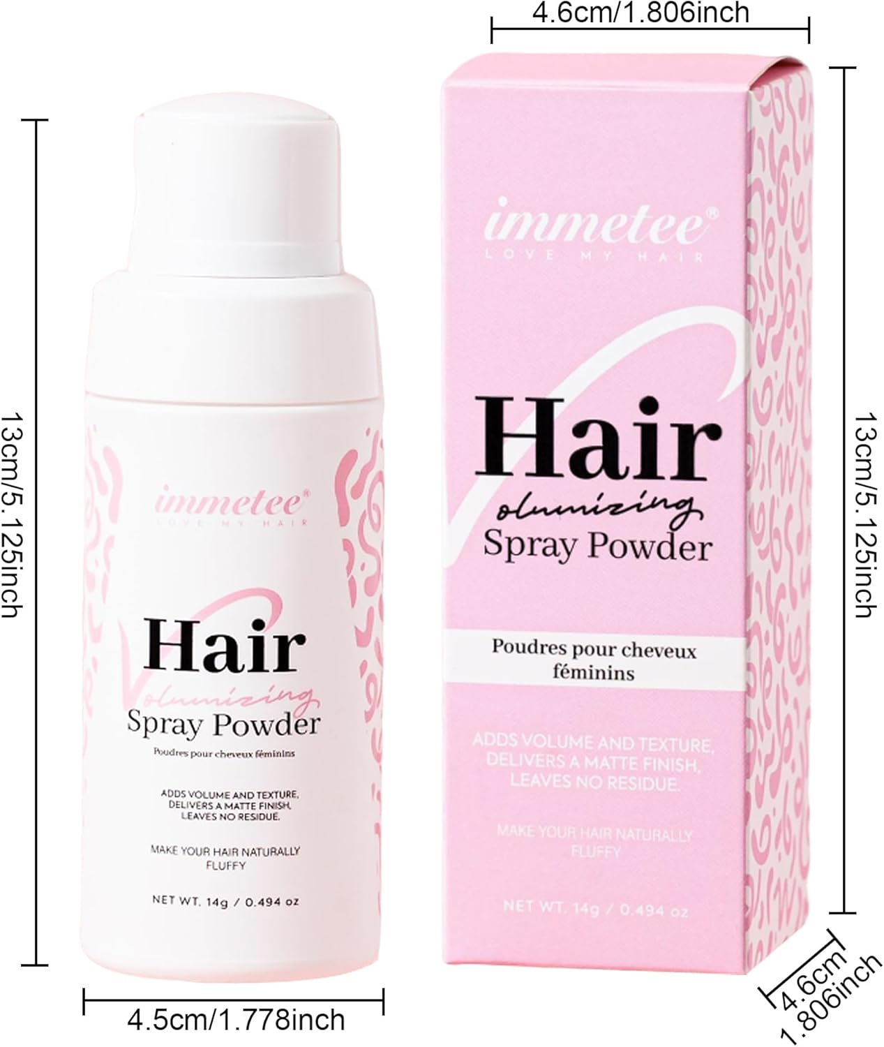 Immetee Texturizing Powder, Hair Volumizing Dry Shampoo Powder, Add Volume & Texture, Hair Volume Spray for Women 14G/0.494Oz image number 1