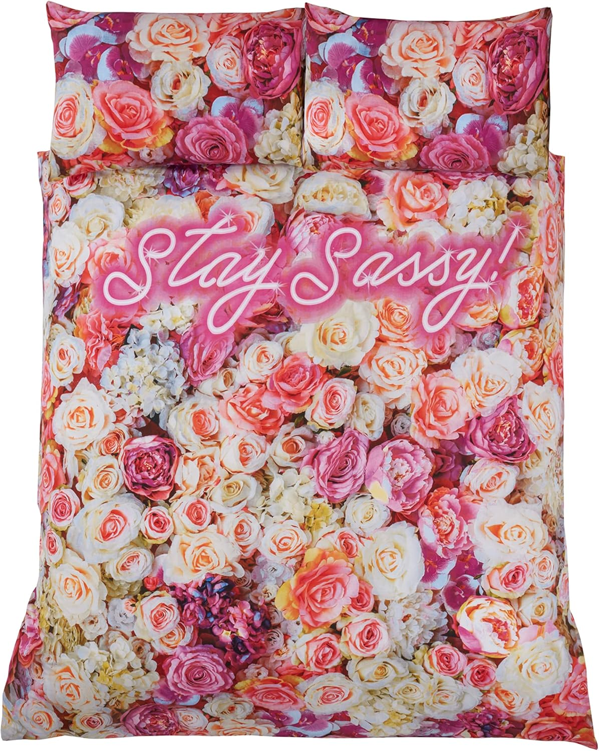 Rapport Home Pink Floral Girly Duvet Cover Set - Rosy Single Bedding Set