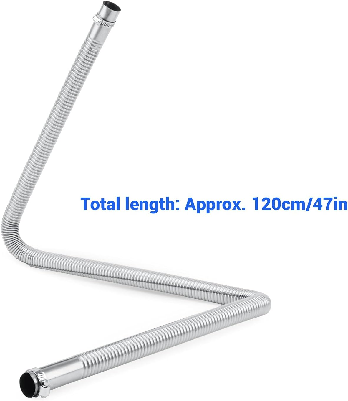 1 Inch Stainless Steel Exhaust Pipe Parking Air Heater Fuel Tank Diesel Gas Vent Hose Length 120CM