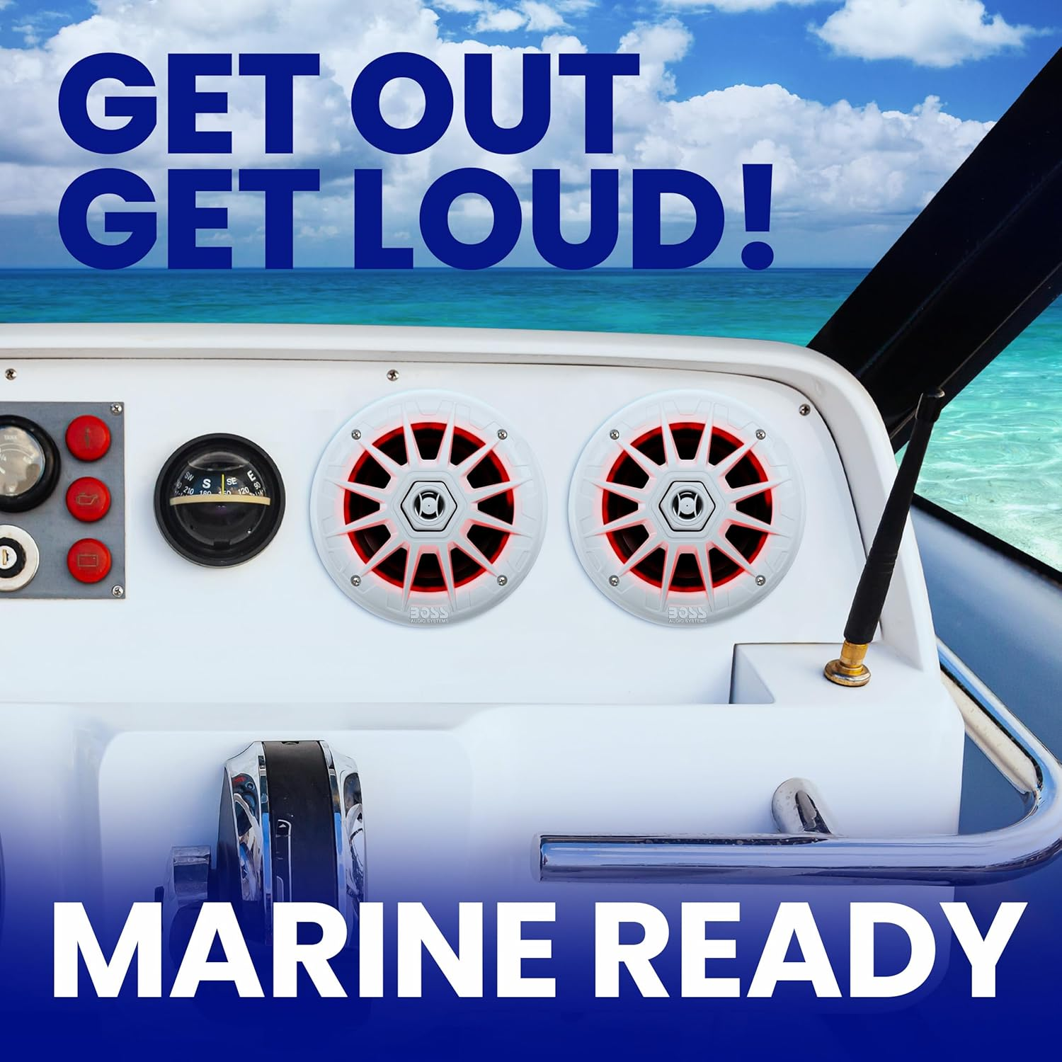 Boss Audio MRGB65 2-Way 200W Marine Full Range Speakers, 6.5 Inch image number 3