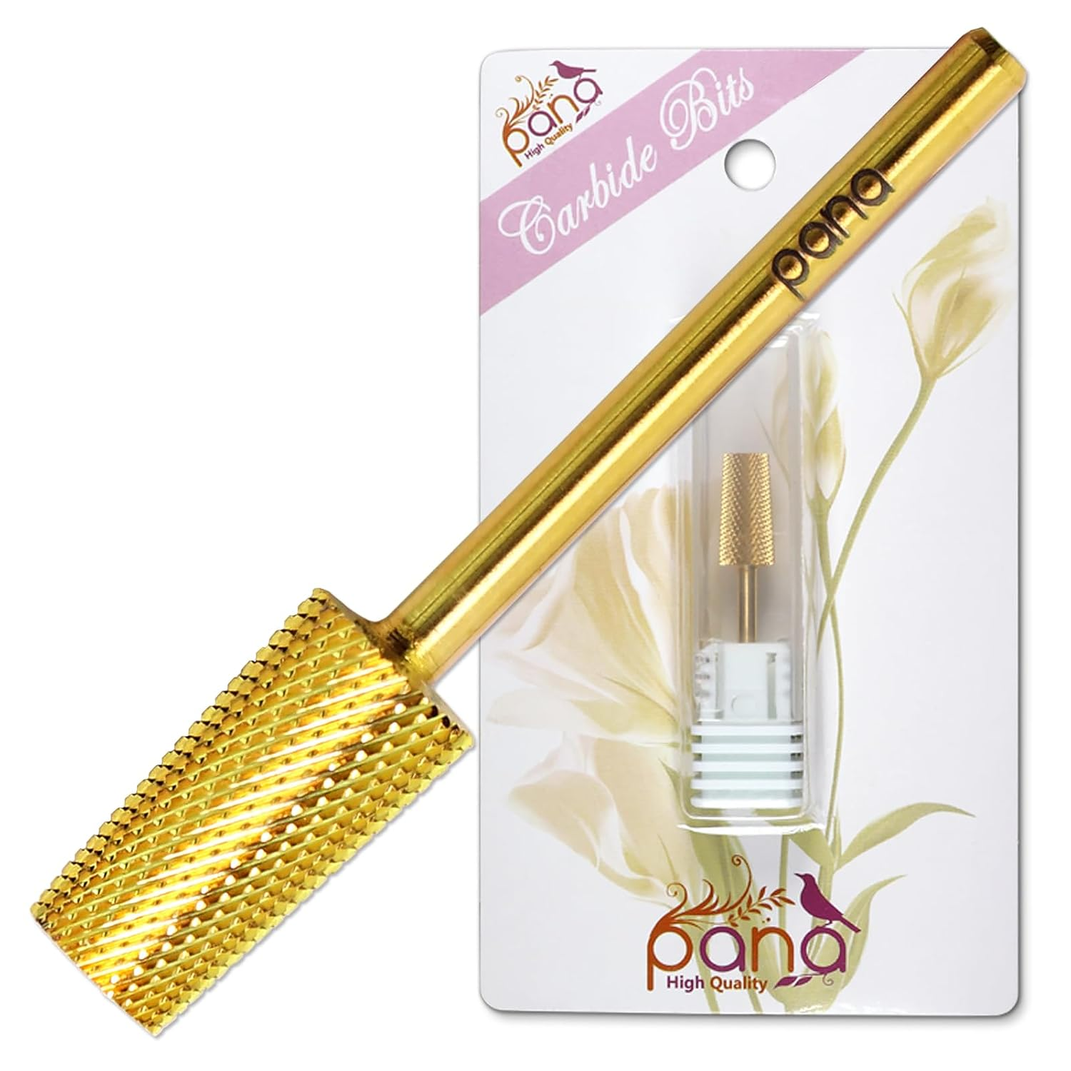 Extra Fine (Gold) : Premium Pana 3/32" Tapered Barrel Carbide Nail Bit -For Electric Dremel Drill Machine, Nail Art Design, Manicure, Pedicure, Nail File, Cuticle Clean Etc. (Extra Fine Grit