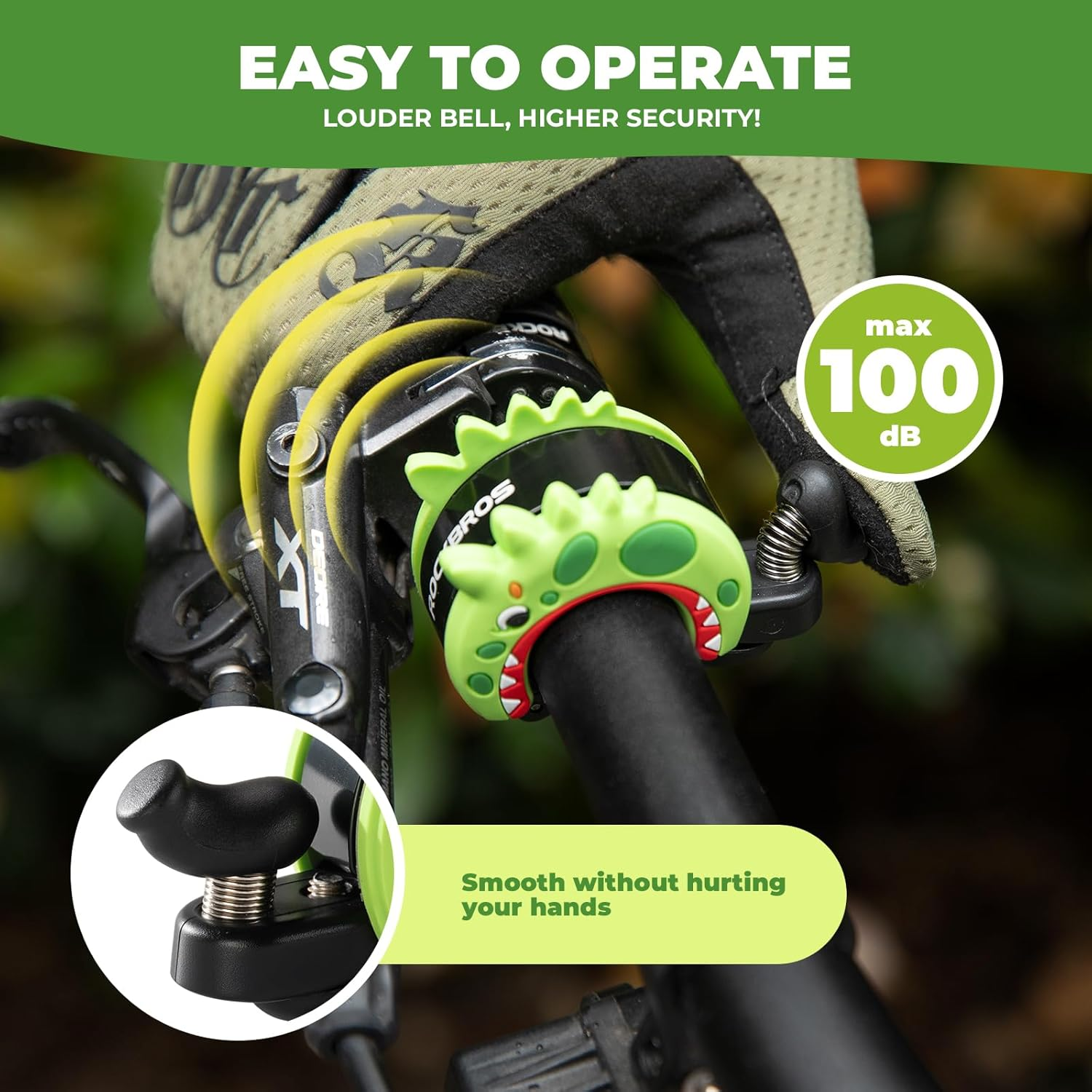 ROCKBROS Bike Bell Aluminum Alloy Bicycle Bell Mountain Bike Bells for Kids Adults with Loud Sound and Fit for 0.87-1In/22-25.4Mm Bicycle Handlebars - Rabbit image number 6