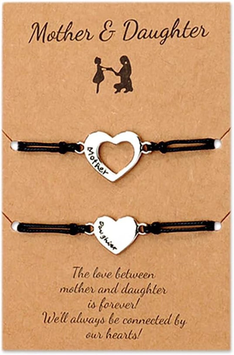 Matching Mother Daughter Heart Bracelets for Mom Daughter Christmas Birthday Gift from Mommy Mom Gifts from Daughters Mommy and Me Bracelets for Girls
