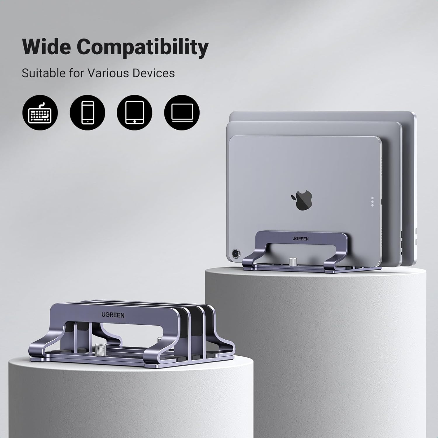 UGREEN Vertical Laptop Stand for Desk, 3 Slots Adjustable Holder, Space-Saving Dock, Compatible with Macbook, Notebook, Ipad image number 6