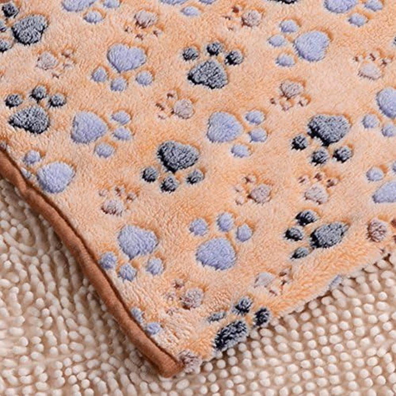HIGHROCK Pet Blanket for Small Cats & Dogs Thick Sleep Mat, Pet Dog Cat Puppy Kitten Soft Blanket Doggy (S, Beige White) - Beige White image number 2