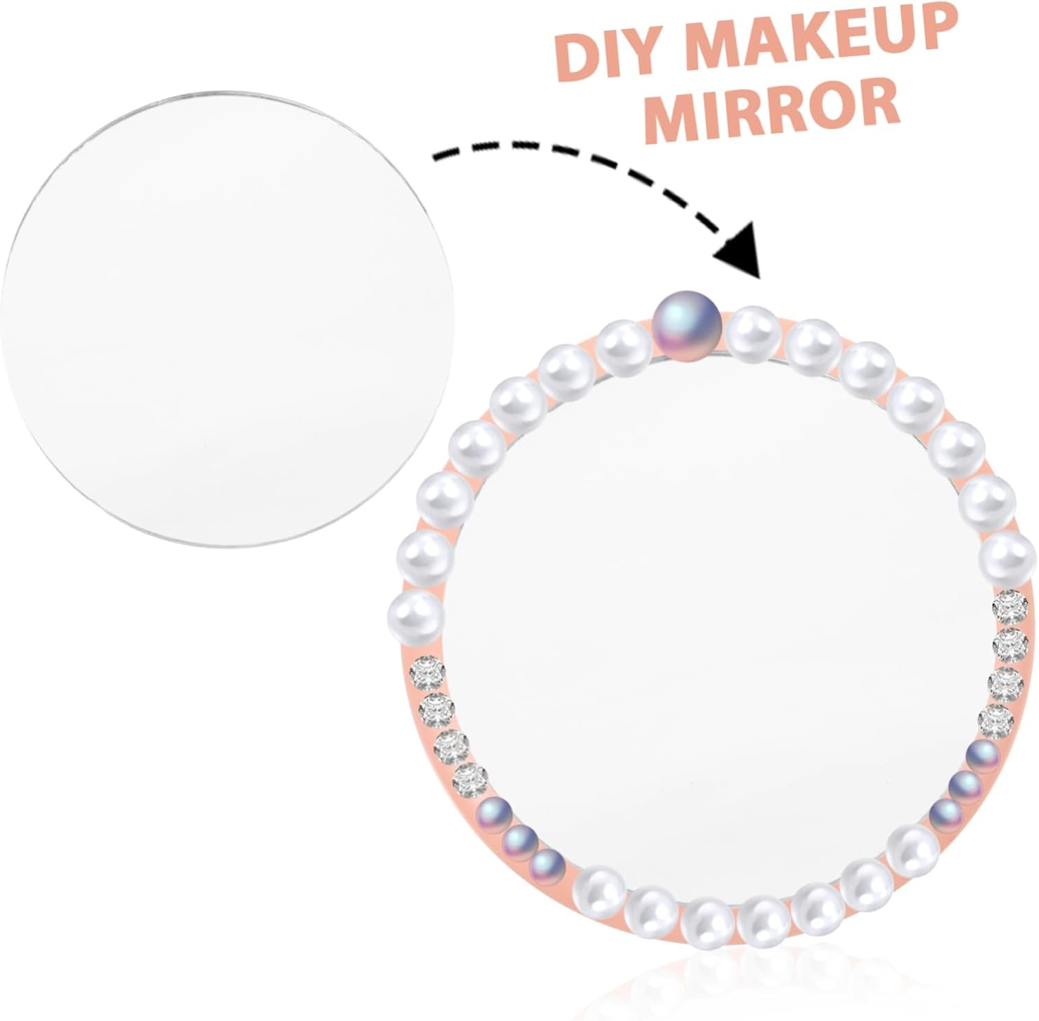 NOLITOY Small Mirrors Glass Mirror Sheets 10Pcs round 1.97In for Makeup and Beauty Enthusiasts Portable Easy-To-Use Home and Travel image number 1