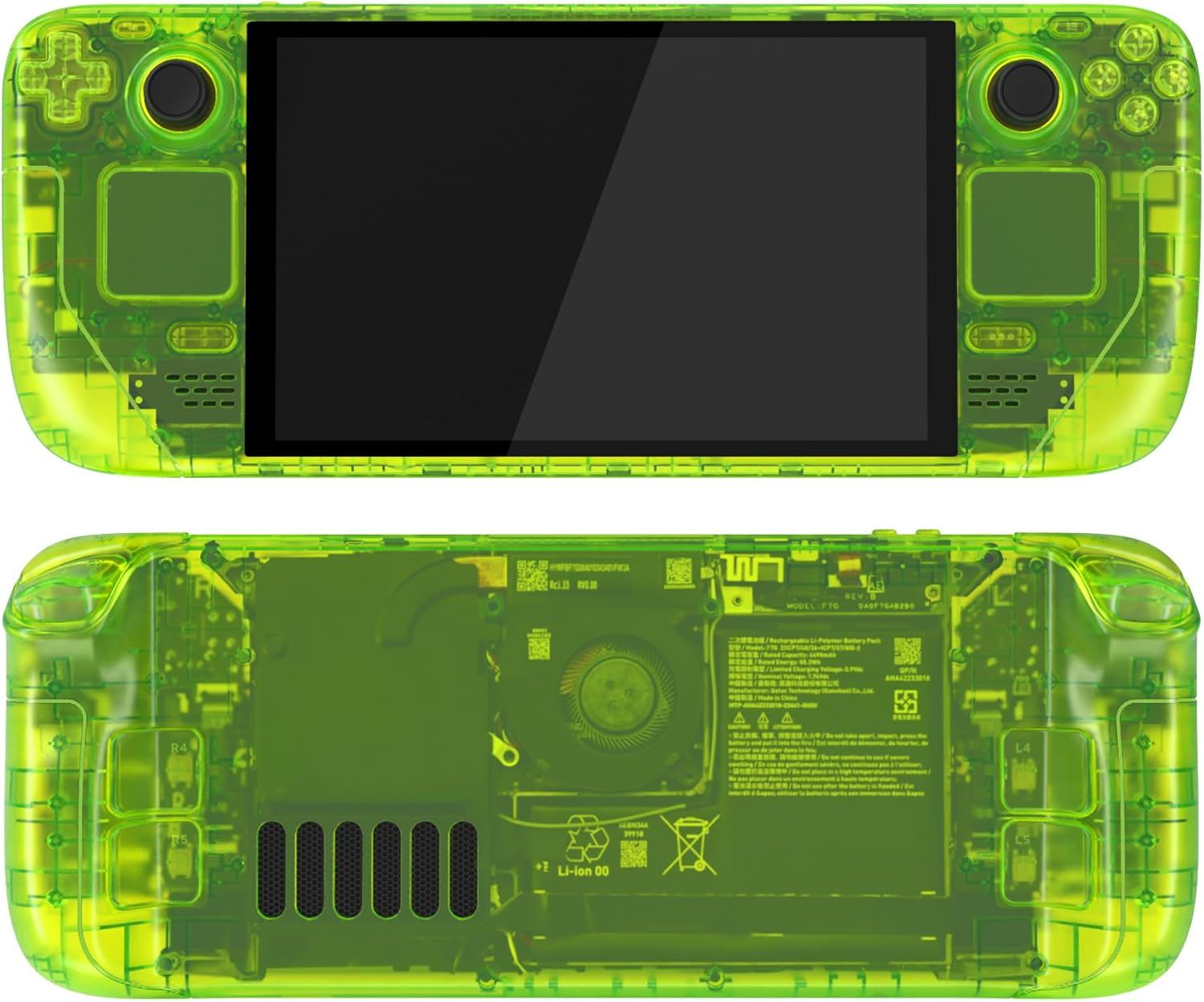 Extremerate Replacement Full Set Housing Shell with Buttons for Steam Deck OLED Handheld Console, Custom DIY Clear Atomic Purple Faceplate Back Plate Trackpad Case for Steam Deck OLED Console