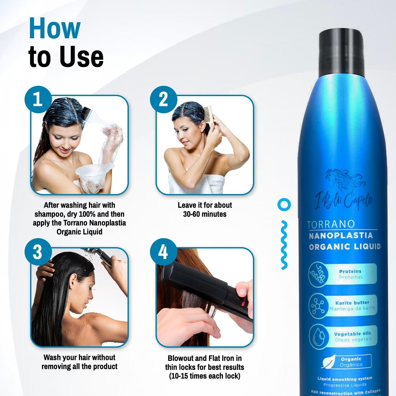 Torrano Keratin Hair Treatment Straightening in 1 Step, Formaldehyde Free-Nanoplastia Para Alisar Cabello, Keratina Organica Sin Formol Para Alisar El Pelo (0.5 Ml (Pack of 1))