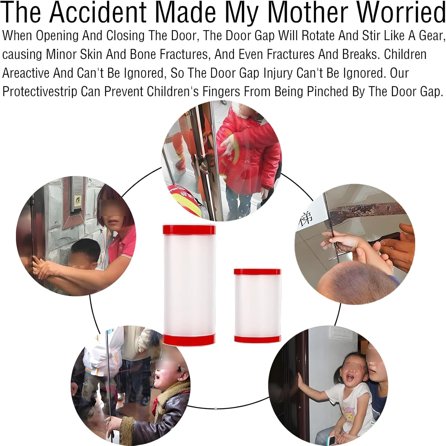 2-Pack Door Pinch Finger Protectors - Child Safety Door Stops, Infant Safety Door Hinge Protectors, Front and Back Door Anti-Pinch Finger Home Protection