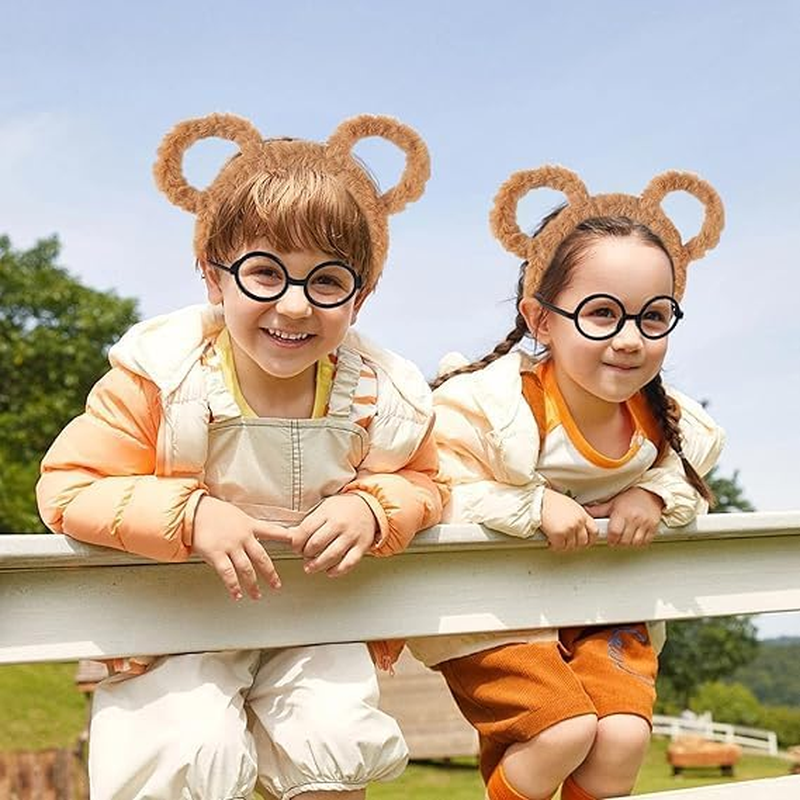 3Pcs Chipmunk Ears Headband Chipmunk Headband Accessory 1 Black round Glasses Frame for Cosplay Animal Halloween Party image number 5