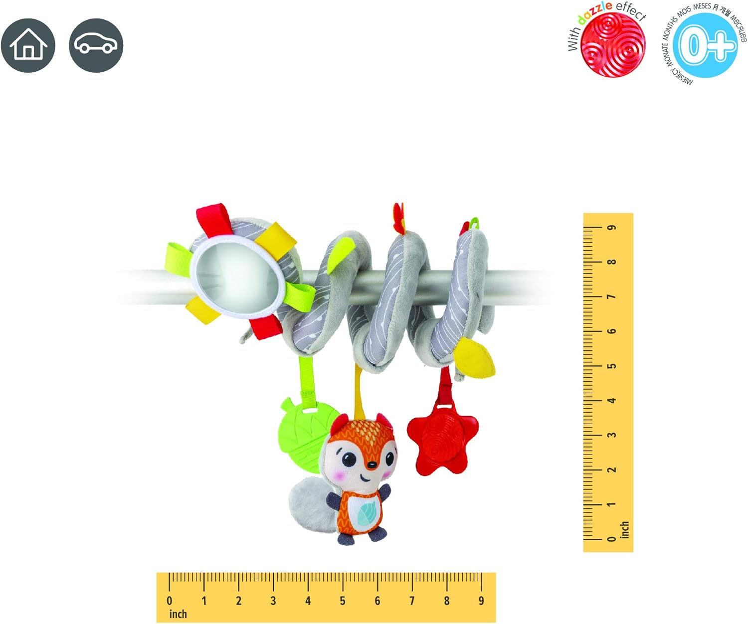 BENBAT Dazzle Friends on the Go Toys Hanging Spiral Toy for New Born and Above, Multi/Colour (BM710) image number 3