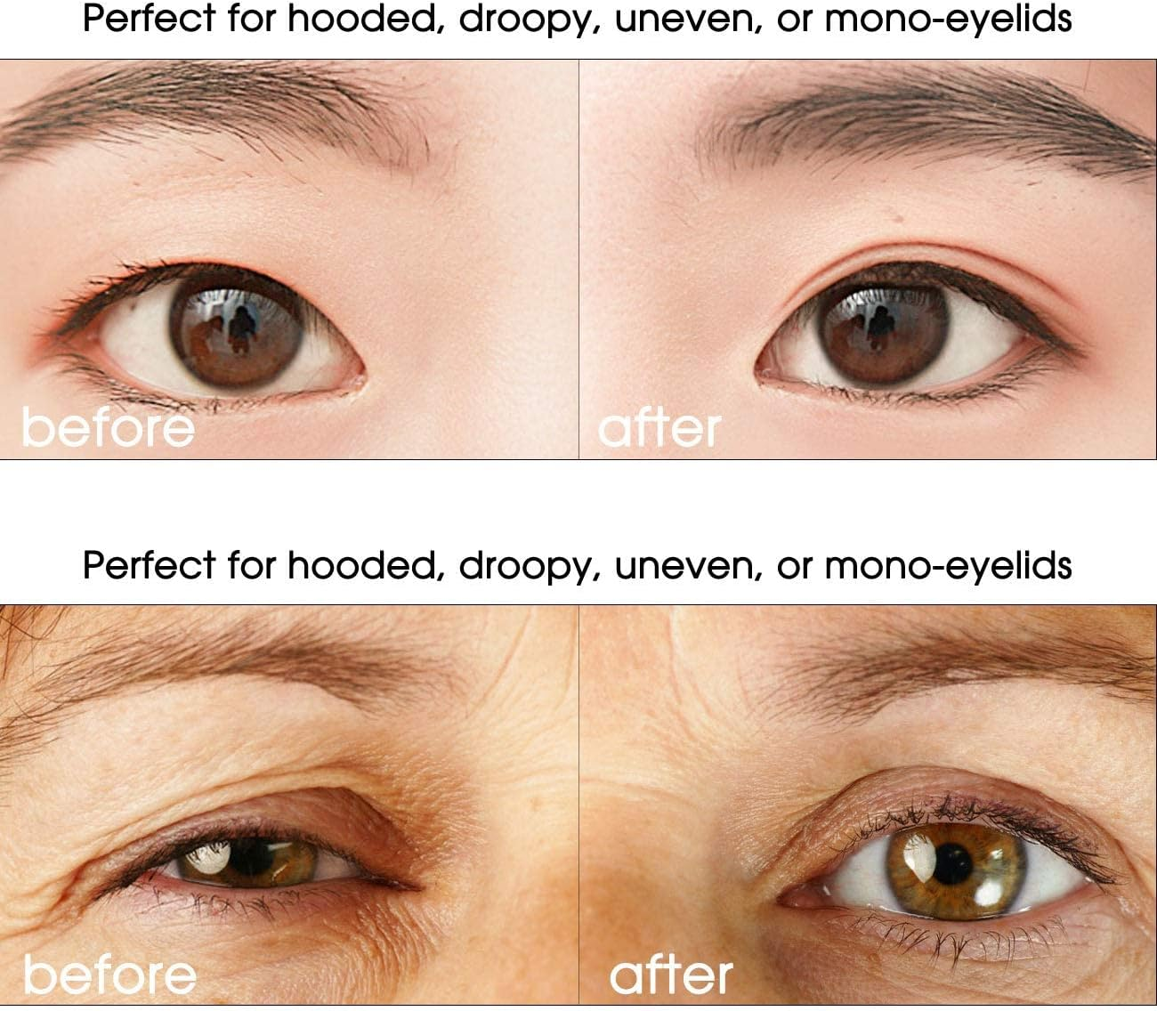 Breathable Single Side Sticky Fiber Double Eyelid Tape Paste Stickers Medical Grade Latex Free Instant Eyelid Lift Tapes Perfect for Hooded, Droopy or Mono-Eyelids (Medium) image number 4