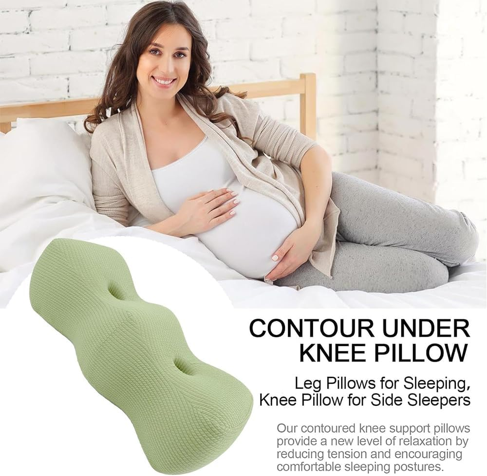 Memory Foam Knee Pillow for Sleeping, Leg and Foot Support Cushion, Knee, and Hip Pain, Multi-Position Leg Raiser, Light Green image number 4