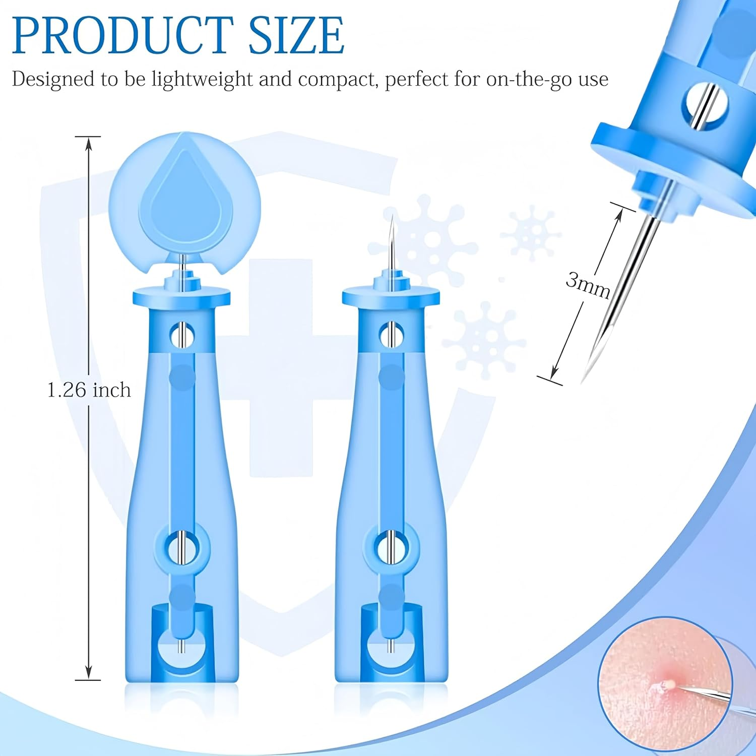 Febohao Blackhead Remover Tool 50Pcs Pimple Popper Kit Skin Care Acne Needle Nose Strips for Blackheads Pimple Extractor Pore Cleaner image number 2