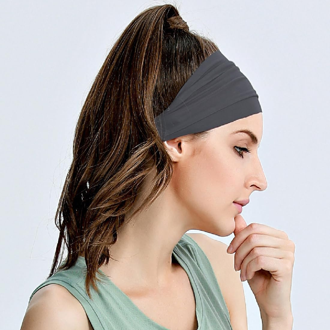 BHIPKOT Pack of 4 Women'S Headbands Fitness Yoga Sports Women'S Headbands Sweat-Absorbing Non-Slip Summer Headbands Hair Embellishments image number 2