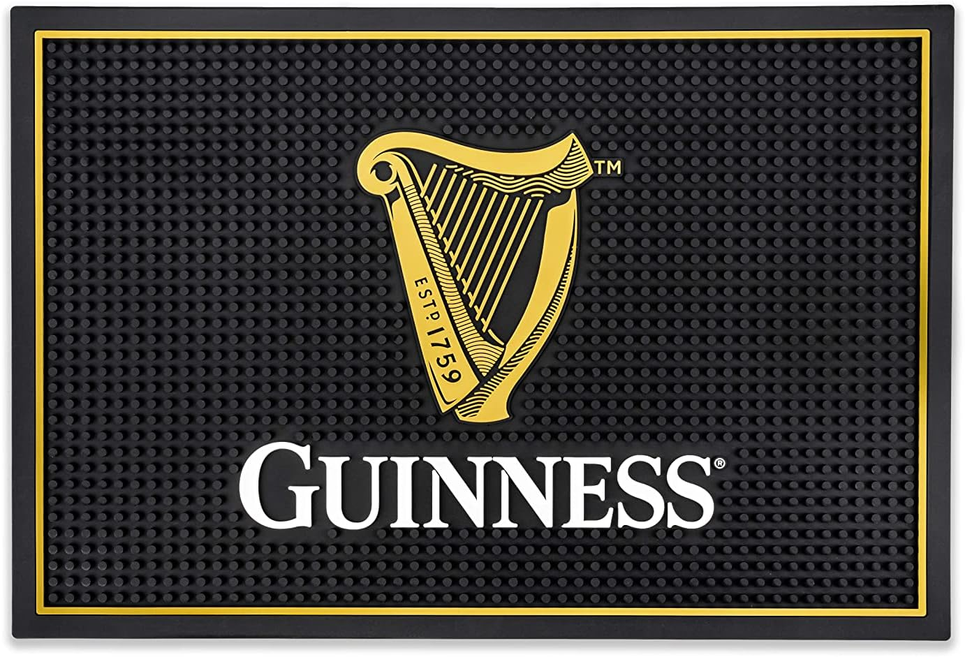 Guinness Bar and Spill Mat for Countertops | Irish Rubber Bar Mat for Drips with Guinness Harp Logo | Professional Bar Service Mat with Guinness Beer, 18 X 12&rdquo; Compatible image number 2