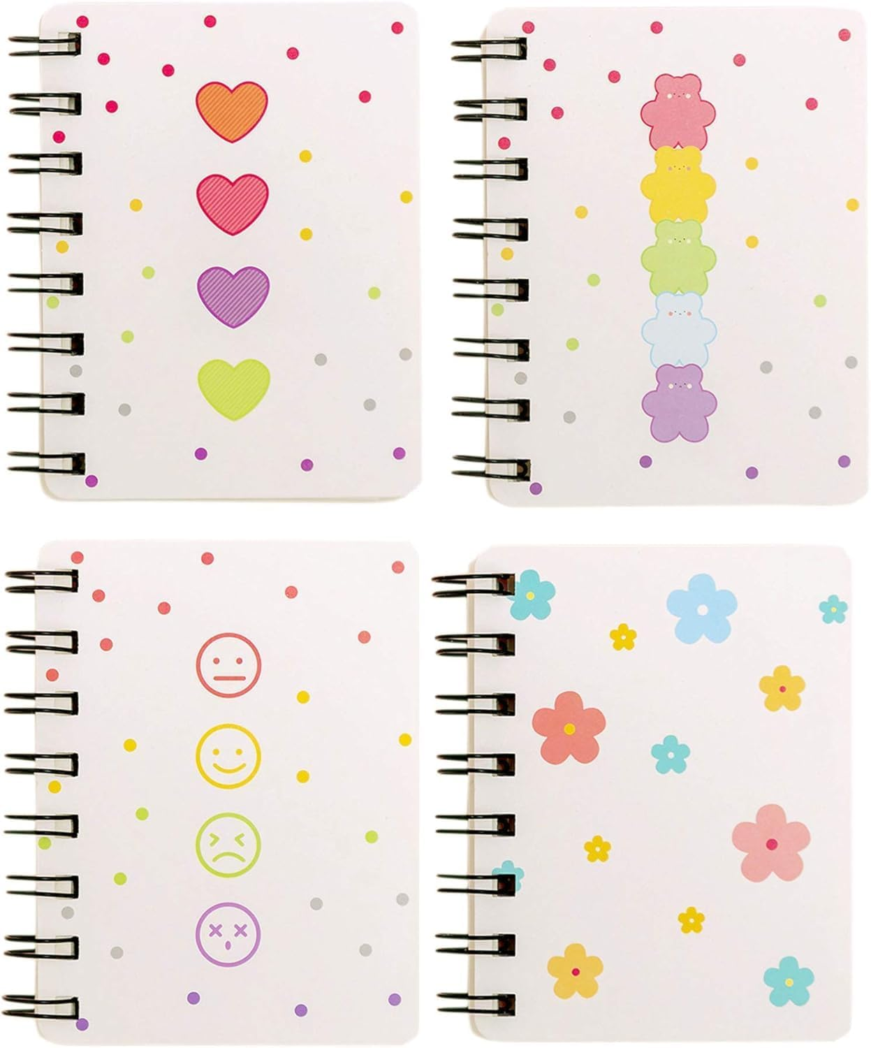 OSYLICT Small Spiral Notebook,4 PCS 3.14 X 4.13 Inch Thick Hardcover Notepad,Kawaii Journals for Study and Notes Blank Page Fun Mini Scratch Pads, Back to School Supplies for Gifts Kids and Teachers image number 4