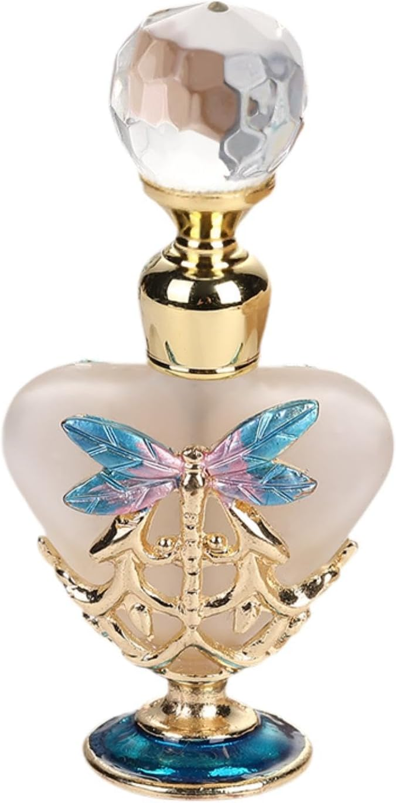 Kokiya Perfume Bottle 5Ml Small Travel Glass Perfume Bottle Decorative Fancy Essential Oil Bottles, Yellow